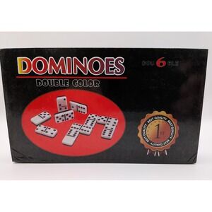 Double Six Color Dominoes Game Set of 28 Black/White New Sealed